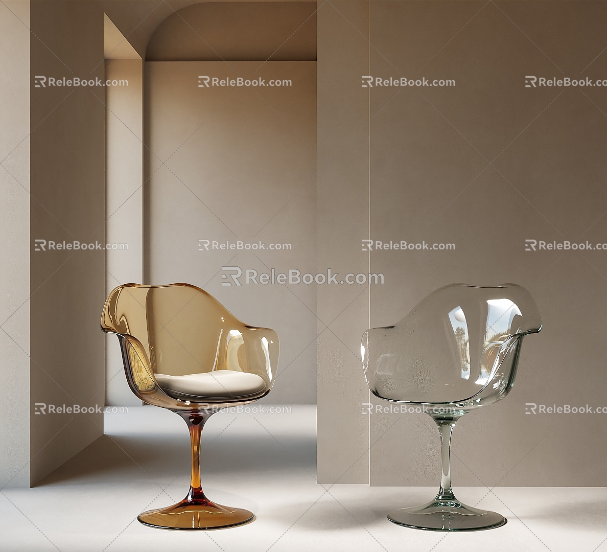 Acrylic single chair transparent single chair dining chair model