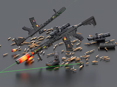 AR15 Automatic Rifle M4 Firearm Weapon 3d model