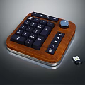 Wireless Numeric Keypad With Wooden Base Black Keys And USB Receiver