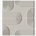 Square Rug With Geometric Curved Lines Textured Surface In Neutral Tone 3d model