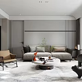 Modern Living and Dining Area Interior With Sofa Coffee Table And Decorative Rug