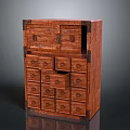 Traditional Wooden Storage Cabinet With Multiple Drawers And Cabinet Doors