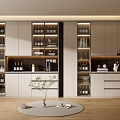 Modern wine cabinet combination 3d model