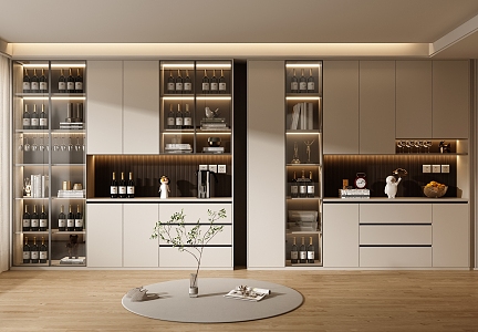 Modern wine cabinet combination 3d model