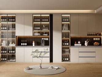 Modern wine cabinet combination 3d model