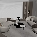 Modern Sofa Coffee Table Combination Sofa 3d model