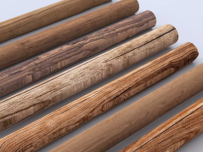 Wood And Stone Planks With Natural Textures For Interior Decoration 3d model