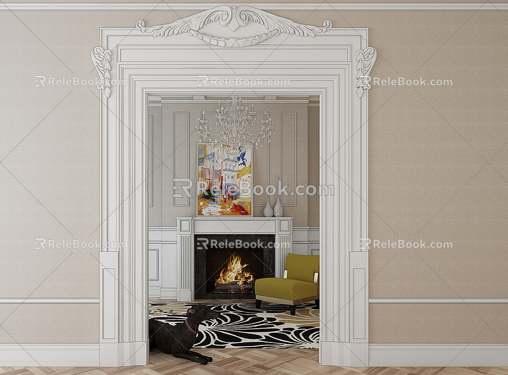 Fireplace 3d model