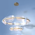 Modern Minimalist Pendant Chandelier With Translucent White Circular Shades Illuminated Design