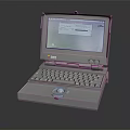 Vintage Apple PowerBook Laptop With Screen Keyboard Trackpad And Retro Design