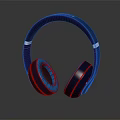 Deep Blue Wireless Over Ear Headphones With Modern Design Earcup Details And Reflective Finish