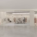 Modern Clothing Store Interior Design With Displayed Clothes Mannequins Racks And Potted Plants