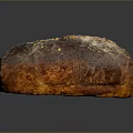Freshly Baked Round Brown Bread With Sesame Seeds And Flour Dusting
