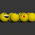 Yellow Emoji Face Balls Decorative Ornament Set For Home Desktop Decoration