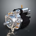 Industrial Mechanical Component With Silver Casing Black Base Gold Connectors And Shaft