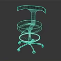 Modern Black Office Chair Swivel Function With Curved Backrest Round Seat Wheeled Base