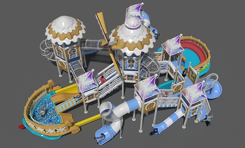 Modern Amusement Equipment Snow National Treasure Ship 3d model