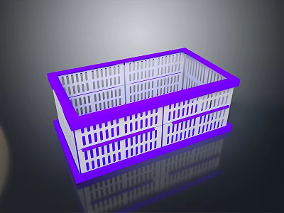 Purple and White Plastic Basket for Small Animals Pet Storage Container 3d model