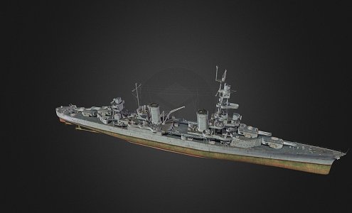 modern warship destroyer weapon ship cruiser ship 3d model