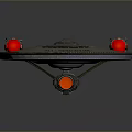 Starship Enterprise NCC1701 With Disc Shaped Hull And Red Engines For Space Exploration