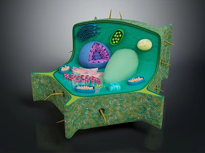 Medical Device 3D Cell Structure Model for Biomedical Research and Organelles Visualization 3d model