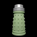 Light Green Spice Bottle with Raised Dot Decorations and Silver Lid for Modern Kitchen Use