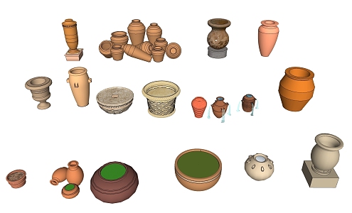 European-style Pottery Pot 3d model