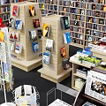 Bookcase Bookshelf Bookcase Container Shelf Supermarket Set 3d model