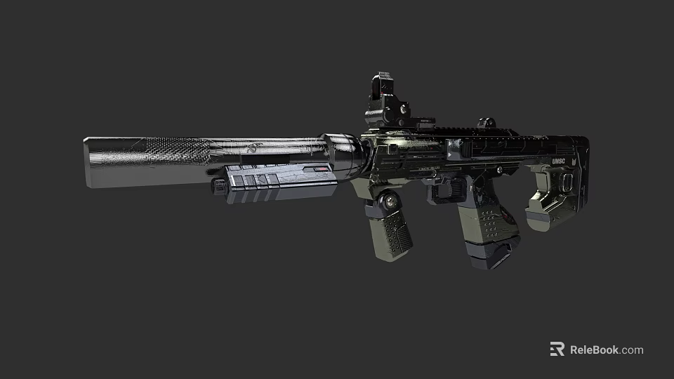 High Quality Modern Tactical Rifle with Scope Magazine and Ergonomic Grip Design 3d model 