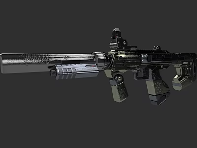 High Quality Modern Tactical Rifle with Scope Magazine and Ergonomic Grip Design 3d model