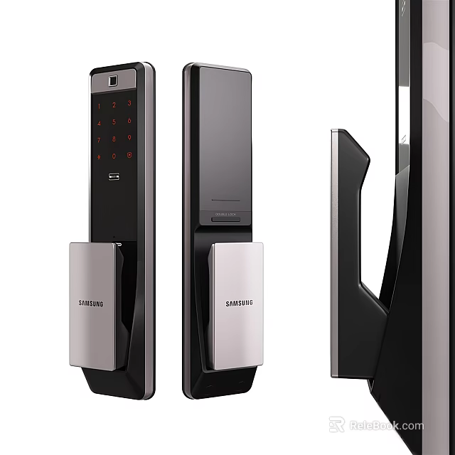 Samsung Smart Door Handle with Digital Keypad Modern Electronic Lock Design 3d model 