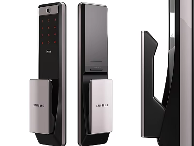 Samsung Smart Door Handle with Digital Keypad Modern Electronic Lock Design 3d model