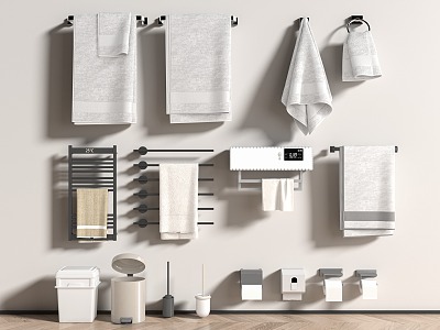 Modern Toiletries Bathroom Small Towel Rack Storage Rack Bath Supplies Bath Towels 3d model