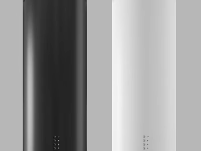 Modern Black And White Cylindrical Kitchen Storage Containers With Sleek Design 3d model