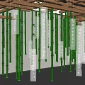 modern indoor device landscaping suspension device net red device bamboo space device 3d model