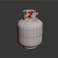 Household Essential White Gas Cylinder With Red Cap And Gold Valve