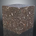 Textured Decorative Cube With Natural Pebble And Stone Surface Pattern