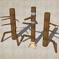 Wing Chun Wooden Pile Kung Fu Martial Arts Props 3d model