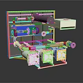 Industrial Mechanical Equipment Setup With Metal Frame Blue Motor White Pumps And Pipes