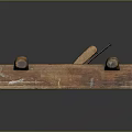Vintage Wooden Hand Plane Tool With Two Handles And Rustic Aged Finish