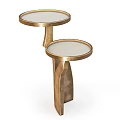 Set of Three Modern Gold Metal Side Tables With Round Top And Elegant Design