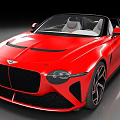 Red Luxury Convertible Sports Car With Modern Front Grille And Headlights