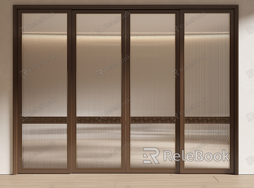 New Chinese style glass sliding door Changhong glass sliding door drawing glass door kitchen door balcony door model