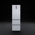 Modern White Three Door Refrigerator Freezer with Elegant Interior Design 3d model