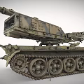Military Tank With Extended Mechanical Bridge Arms Tracked Armored Weapon Vehicle Design