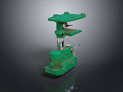 Green Industrial Drill Press With Stable Base And Adjustable Worktable 3d model