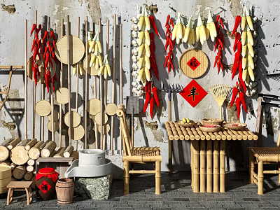 Industrial Agricultural Processing Equipment For Harvest Storage And Display Setup 3d model