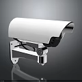 White Security Camera With Curved Housing And Mounted Bracket For Outdoor Surveillance 3d model