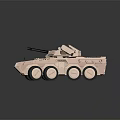 Pink Six Wheeled Armored Utility Vehicle With Machine Gun And Sensors