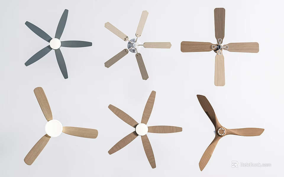 Different Styles of Air Cooler Fan Blades with Modern Design and Neutral Color Options 3d model 